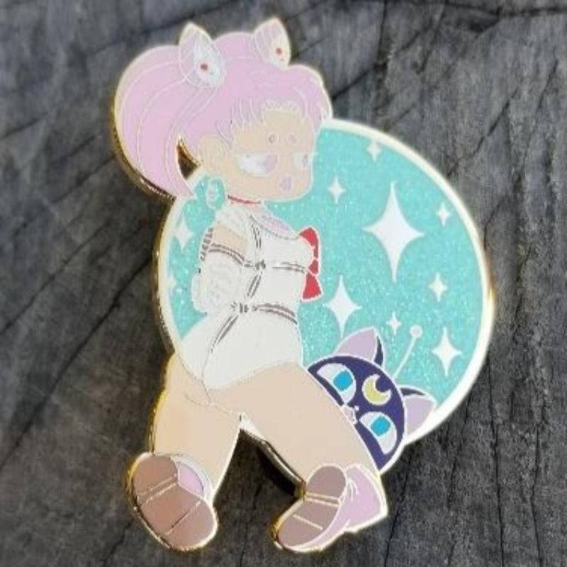 Glitter Shibari Chibi Moon Scout Hard Enamel Pin