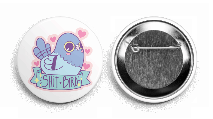 Shit Bird Button Pin