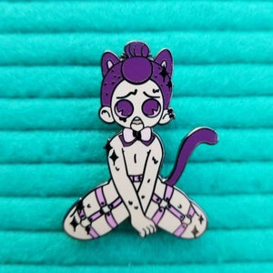 Lilac Neko Boi Hard Enamel Pin