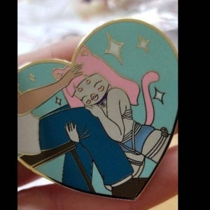 Master & Neko Girl Hard Enamel Pin