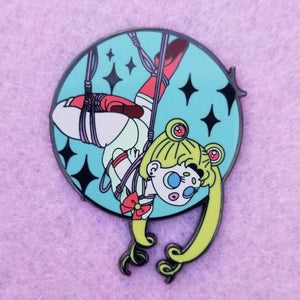 Gunmetal Plating Shibari Moon Hard Enamel Pin