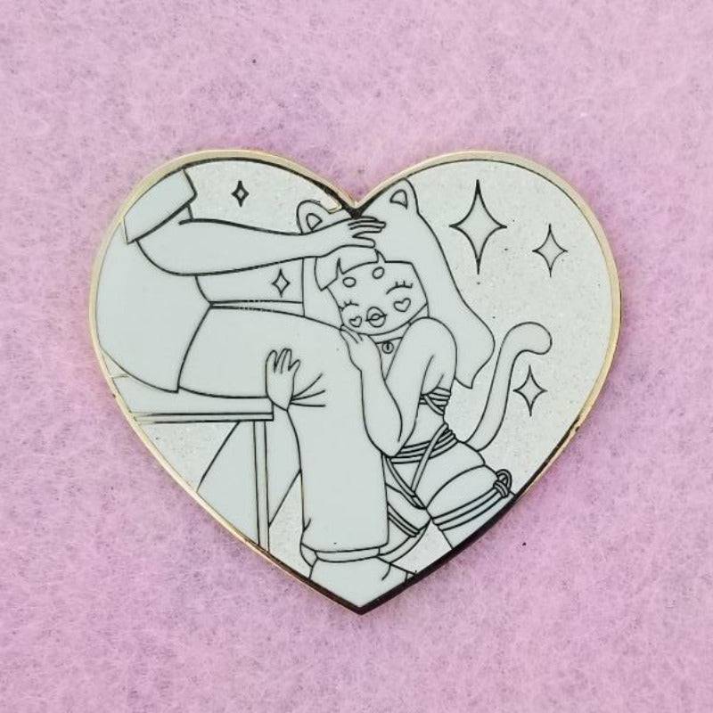 Con Exclusive Kinky Rope Bondage Master and Neko Girl Hard Enamel Pin ...