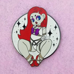 Sexy Tied Up Bondage Girl Enamel Pin