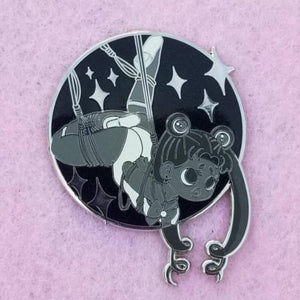 Greyscale Shibari Moon Hard Enamel Pin