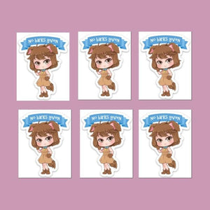 No Barks Given Kawaii Puppy Girl 2.29" x 3" Vinyl Sticker
