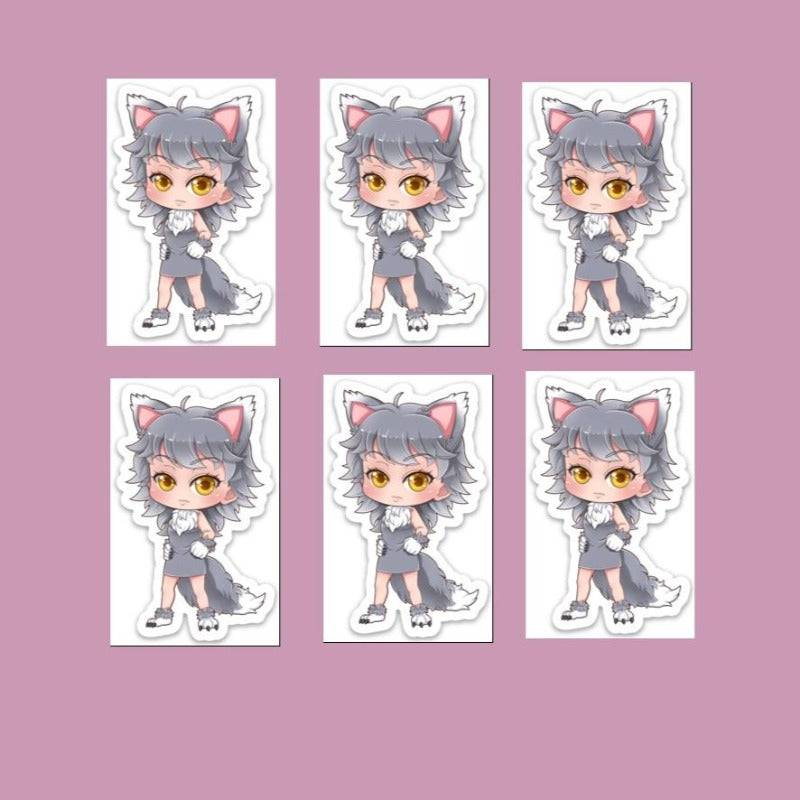 Kawaii Wolf Girl 1.85" x 3" Vinyl Sticker