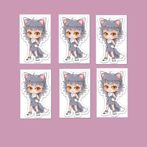 Kawaii Wolf Girl 1.85" x 3" Vinyl Sticker